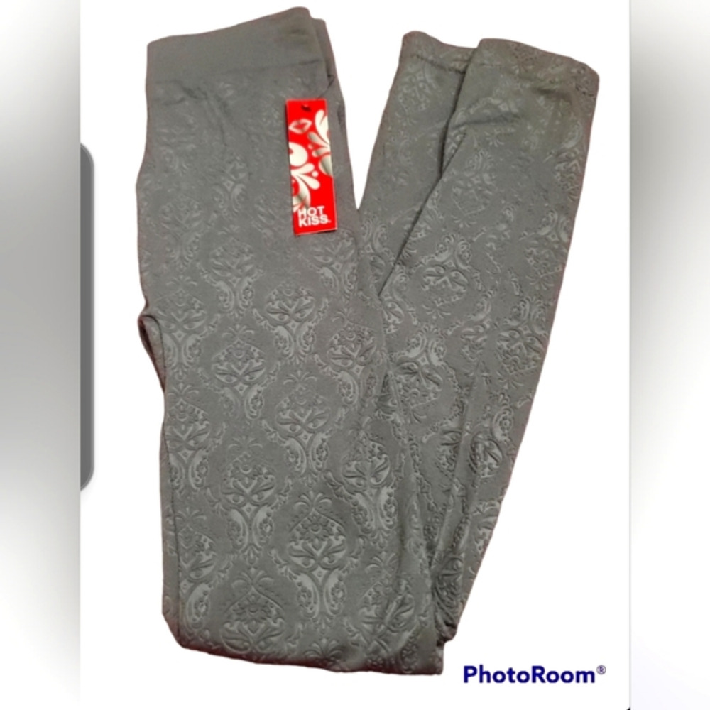 Hot Kiss s/m‎ gray ankle length stretch leggings/tights NWT